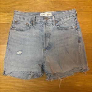 Aritzia Denim Forum Yoko Mid Thigh Preppy Coastal Modest Organic Cotton Short 27